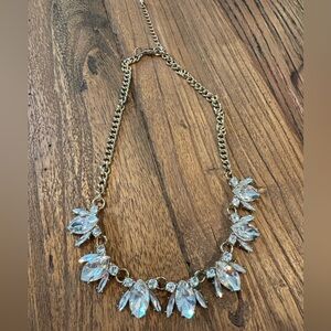 J Crew Elegant Gold and Crystal Necklace